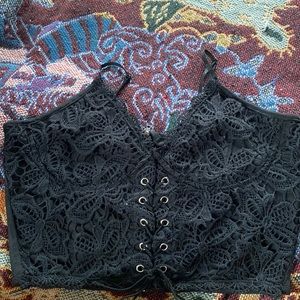 Black bustier top